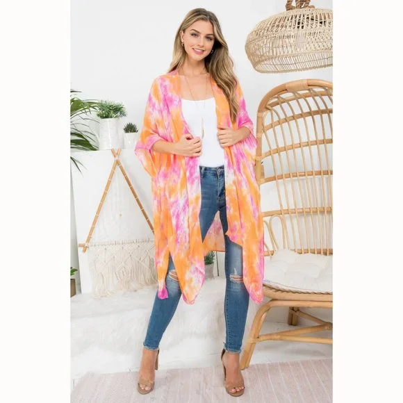 Tie Dye Kimono / Swim Cover-Up - Picture 2 of 4